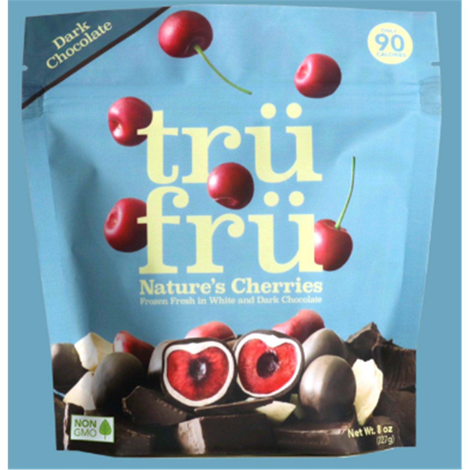 slide 1 of 2, Tru Fru White & Dark Chocolate Frozen Whole Cherries - 8oz, 8 oz