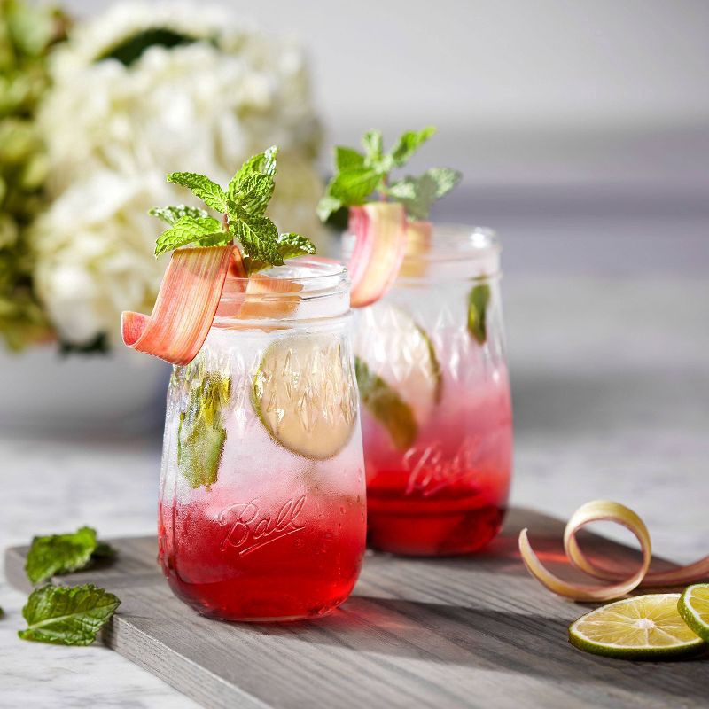 slide 5 of 6, Ball 16oz. 4pk Flute Glass Mason Jar Lid and Band: Clear Canning Jars, Dishwasher-Safe, 2.5" Neck Diameter, 4 ct; 16 oz