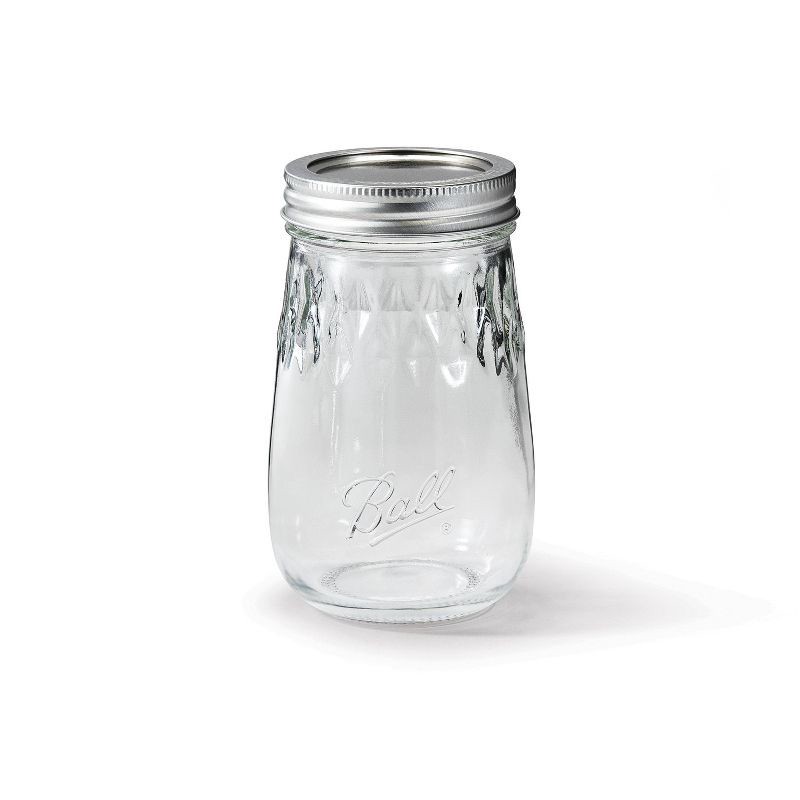 slide 1 of 6, Ball 16oz. 4pk Flute Glass Mason Jar Lid and Band: Clear Canning Jars, Dishwasher-Safe, 2.5" Neck Diameter, 4 ct; 16 oz
