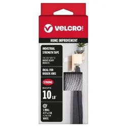 VELCRO 4'x2'' Industrial Strength Tape Indoor and Outdoor Use Superior Holding Power on Smooth Surface White