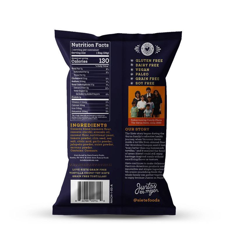 slide 2 of 4, Siete Nacho Tortilla Chips - 5oz, 5 oz