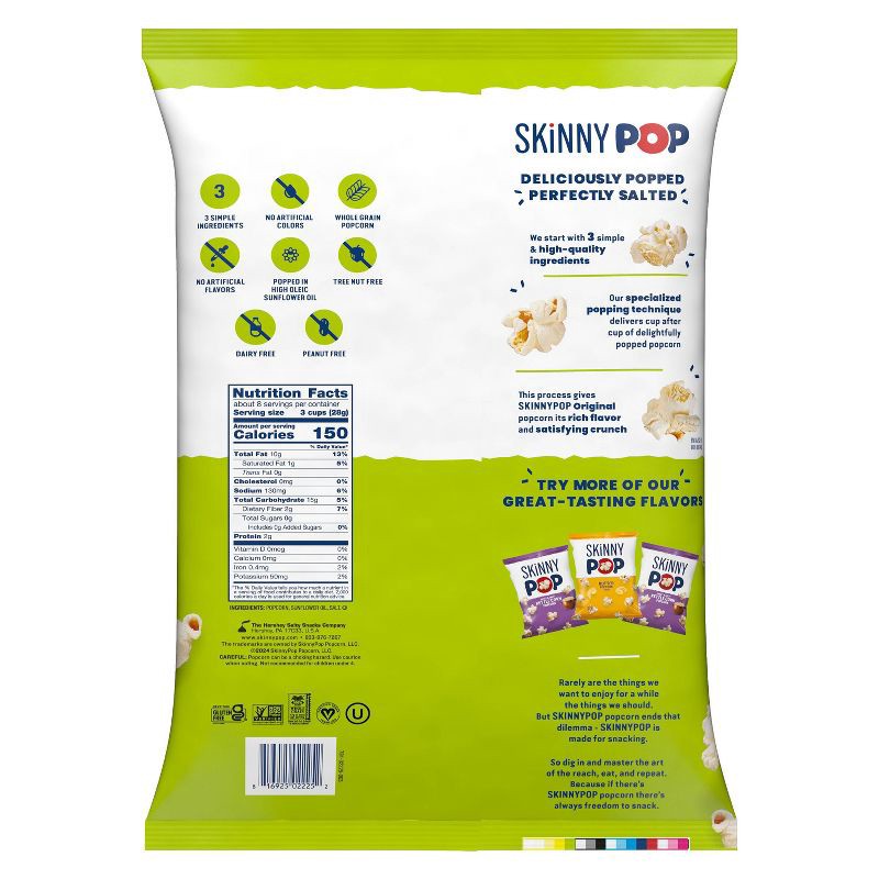 slide 2 of 6, SkinnyPop Original Popcorn Family Size - 8oz, 8 oz