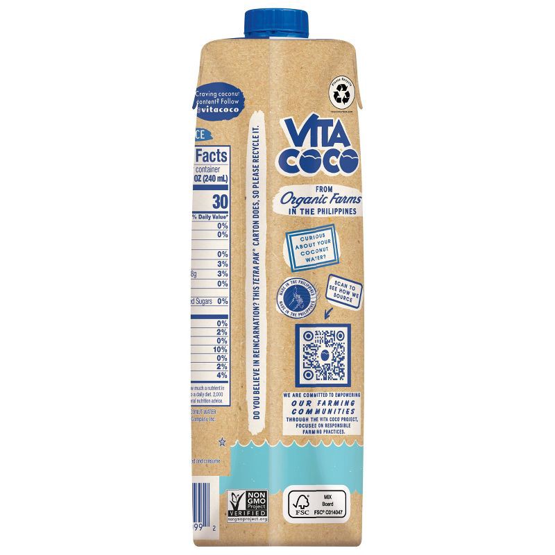 slide 3 of 3, Vita Coco Organic Coconut Water - 1L Carton, 1 liter