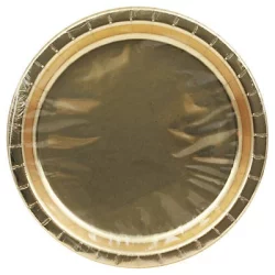 Unique Industries 9'' Gold Foil Party Paper Plates