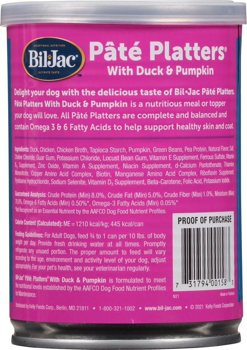 slide 7 of 9, Bil-Jac Pate Platters Super Premium Food for Dogs with Duck & Pumpkin 13 oz, 13 oz
