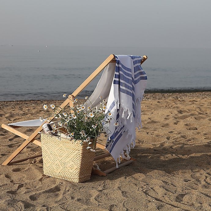 slide 2 of 5, Linum Home Textiles Herringbone Fouta Pestemal Beach Towel - Royal Blue, 1 ct