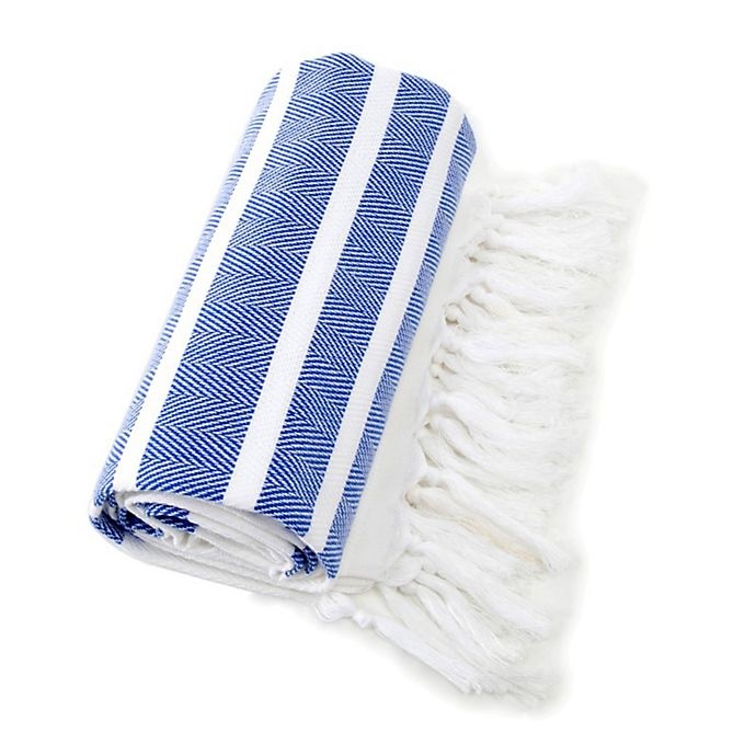 slide 4 of 5, Linum Home Textiles Herringbone Fouta Pestemal Beach Towel - Royal Blue, 1 ct