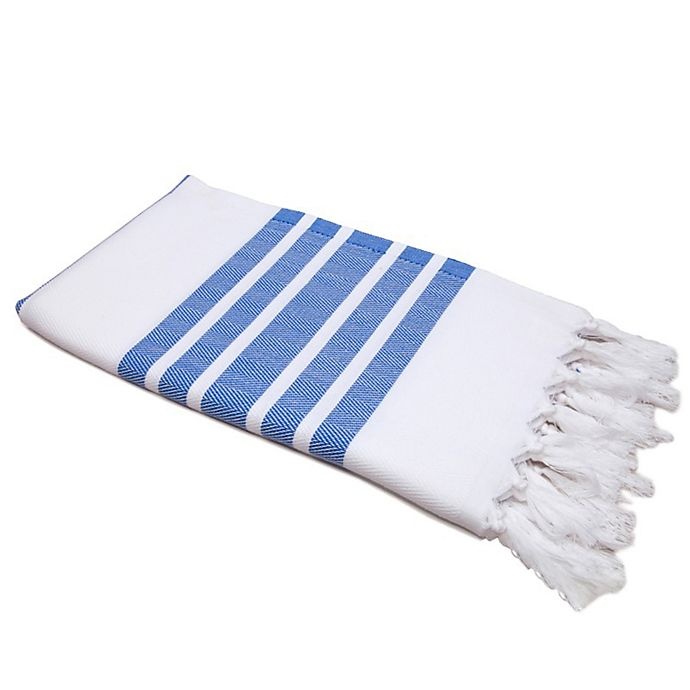 slide 5 of 5, Linum Home Textiles Herringbone Fouta Pestemal Beach Towel - Royal Blue, 1 ct