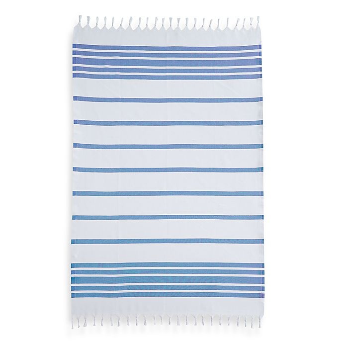 slide 1 of 5, Linum Home Textiles Herringbone Fouta Pestemal Beach Towel - Royal Blue, 1 ct