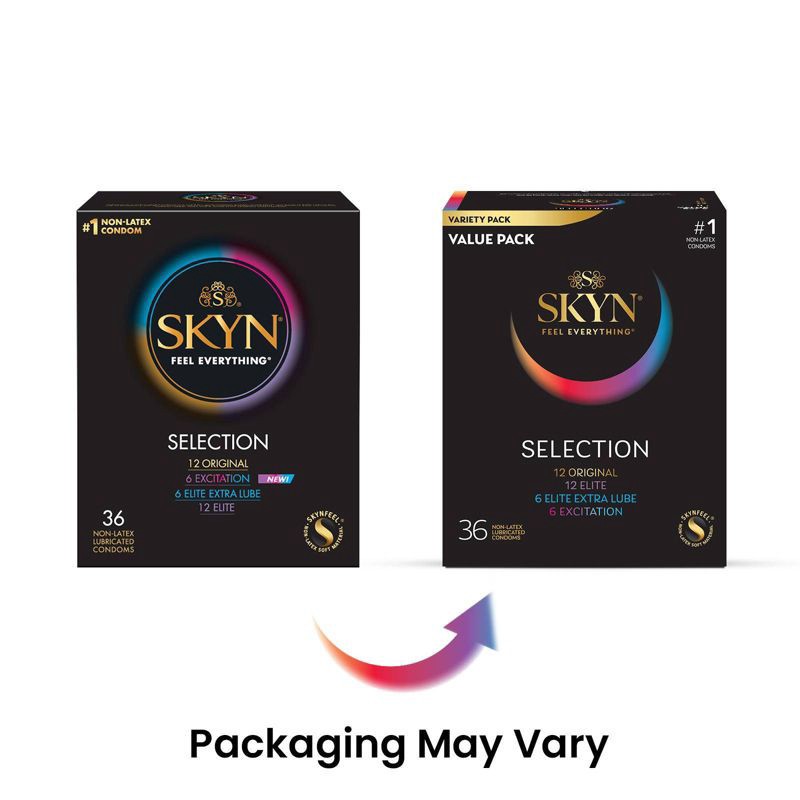 slide 3 of 9, SKYN LifeStyles Selection Non-Latex Lubricated Condoms - 36ct, 36 ct