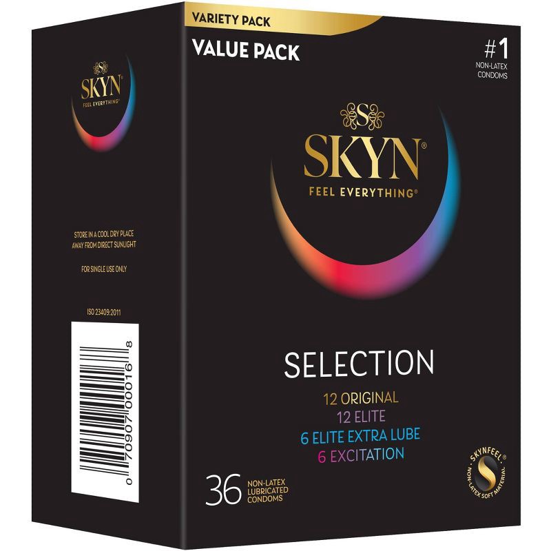 slide 5 of 9, SKYN LifeStyles Selection Non-Latex Lubricated Condoms - 36ct, 36 ct