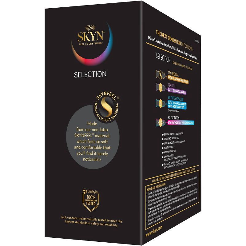 slide 7 of 9, SKYN LifeStyles Selection Non-Latex Lubricated Condoms - 36ct, 36 ct