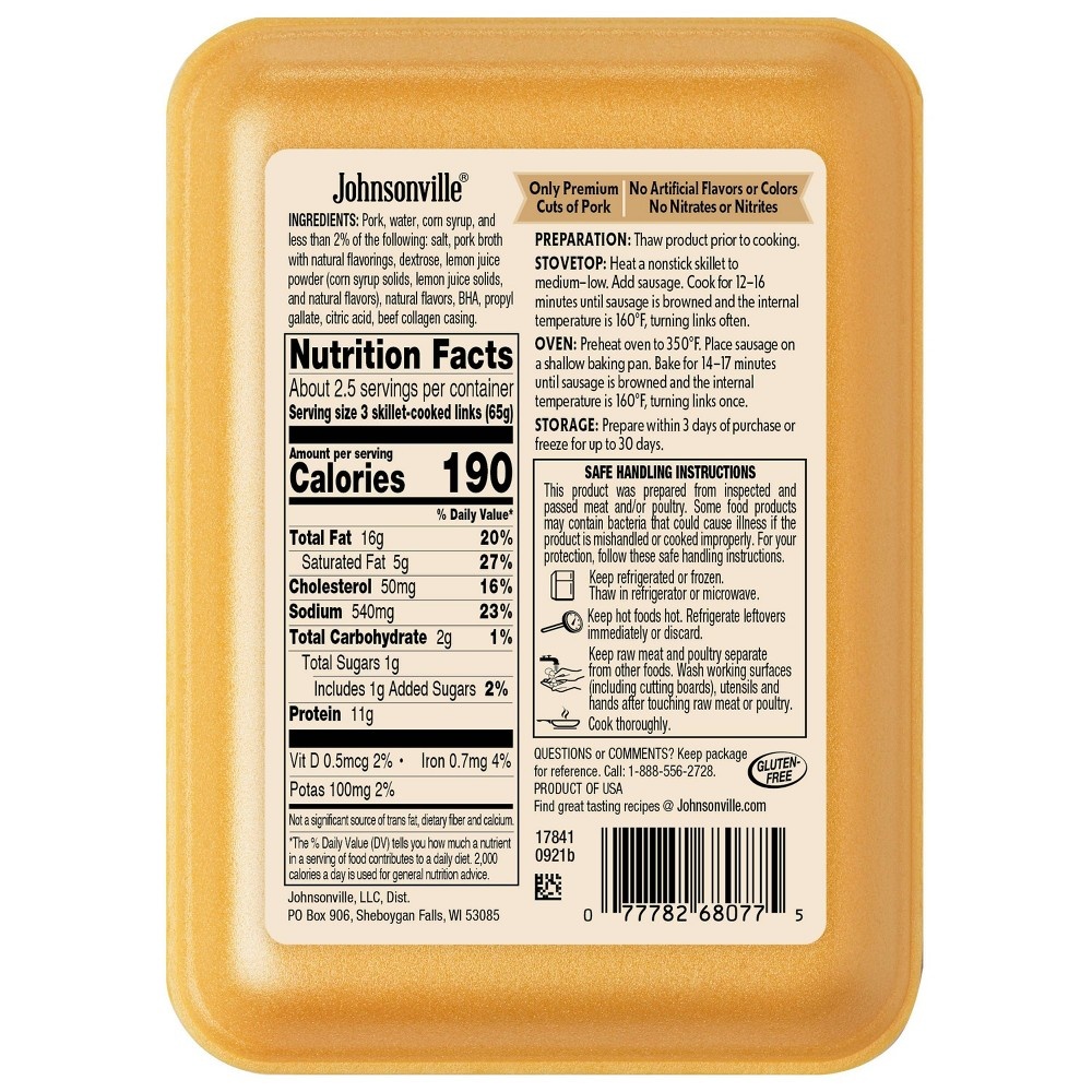 slide 3 of 3, Johnsonville Restaurant Style Fresh Breakfast Sausage Links - 7oz, 7 oz