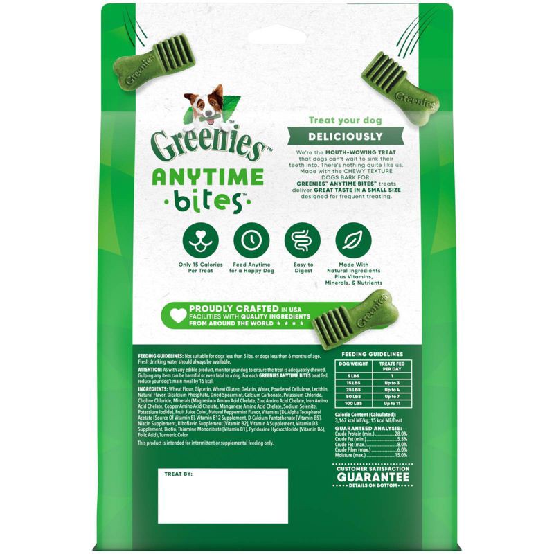 slide 3 of 5, Greenies Anytime Bites Dental Peppermint Flavor Dog Treats - 24oz, 24 oz