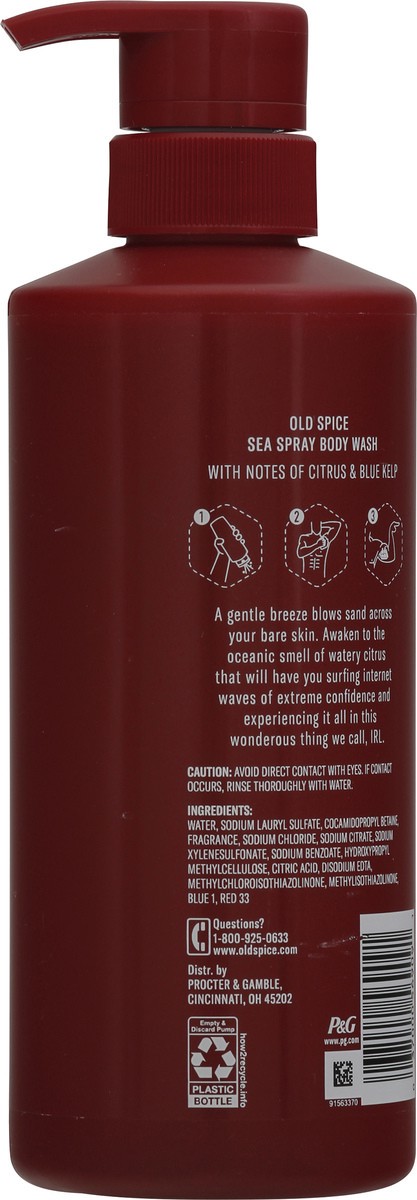 slide 8 of 9, Old Spice Sea Spray Body Wash 16.9 oz, 16.9 fl oz