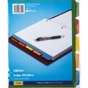 slide 1 of 1, CVS Health Caliber Index Divider, 5 ct