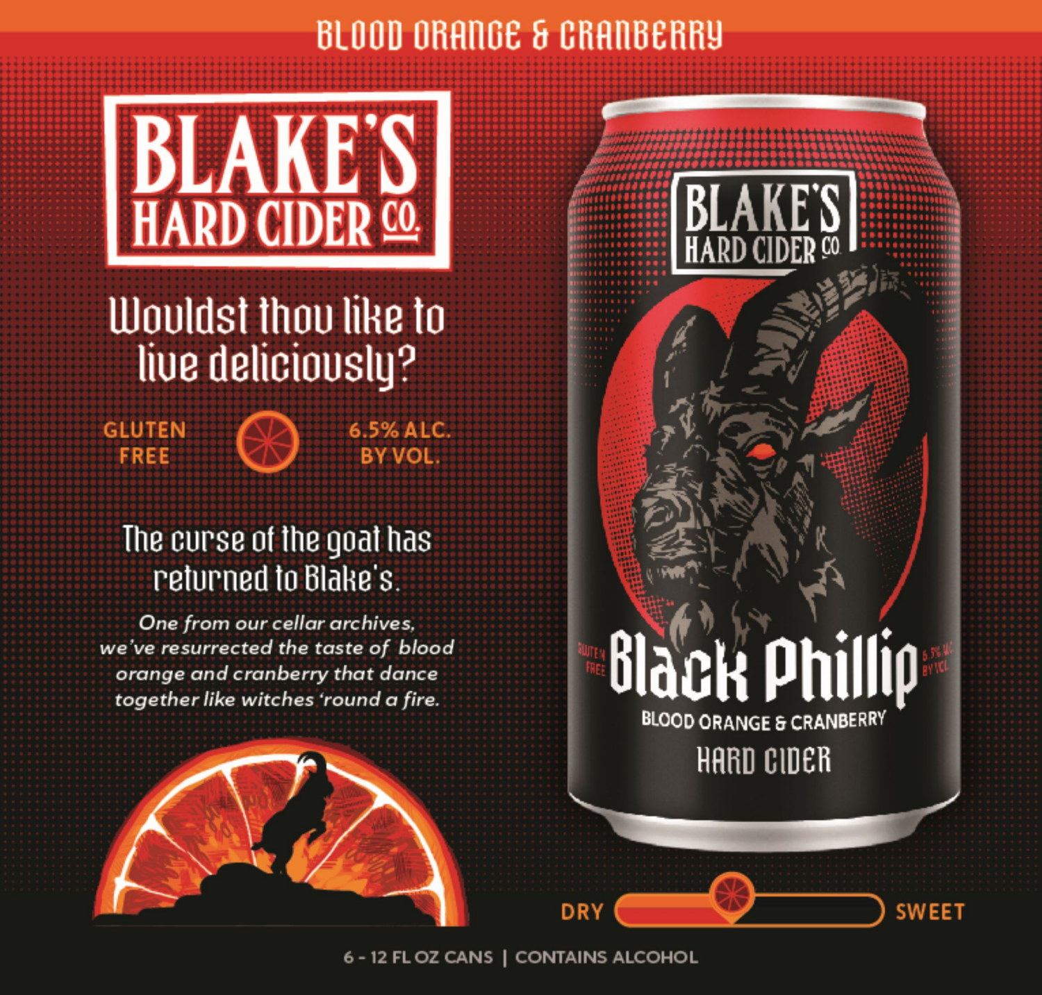 slide 2 of 3, Blake's Hard Cider Co. Blue Raspberry Hard Cider 6 - 12 fl oz Cans, 6 ct