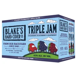 Blake's Hard Cider Co. Triple Jam Hard Cider 6 - 12 fl oz Cans