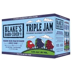 Blake's Hard Cider Co. Triple Jam Hard Cider 6 - 12 fl oz Cans