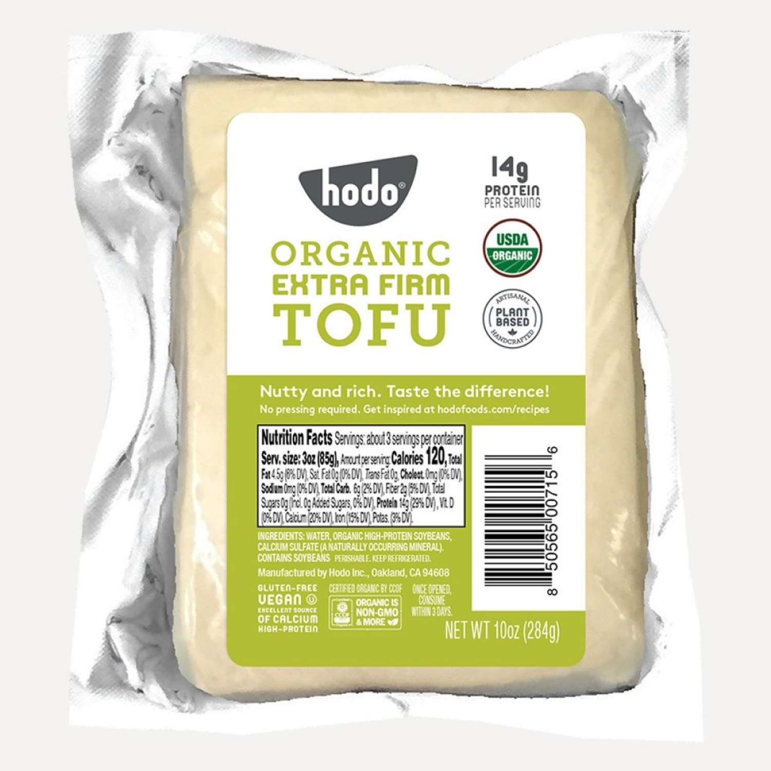 slide 1 of 1, Hodo Organic Extra Firm Tofu 10 oz, 10 oz