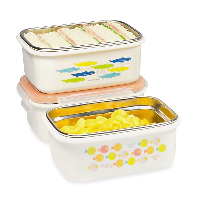 slide 4 of 11, Innobaby Double-Lined Stainless Bento Snack Box - Blue, 15 oz