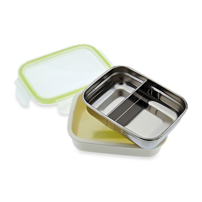 slide 2 of 8, Innobaby Keepin' Fresh Double-Lined Stainless Bento LunchBox - Alligator/Green, 11 oz