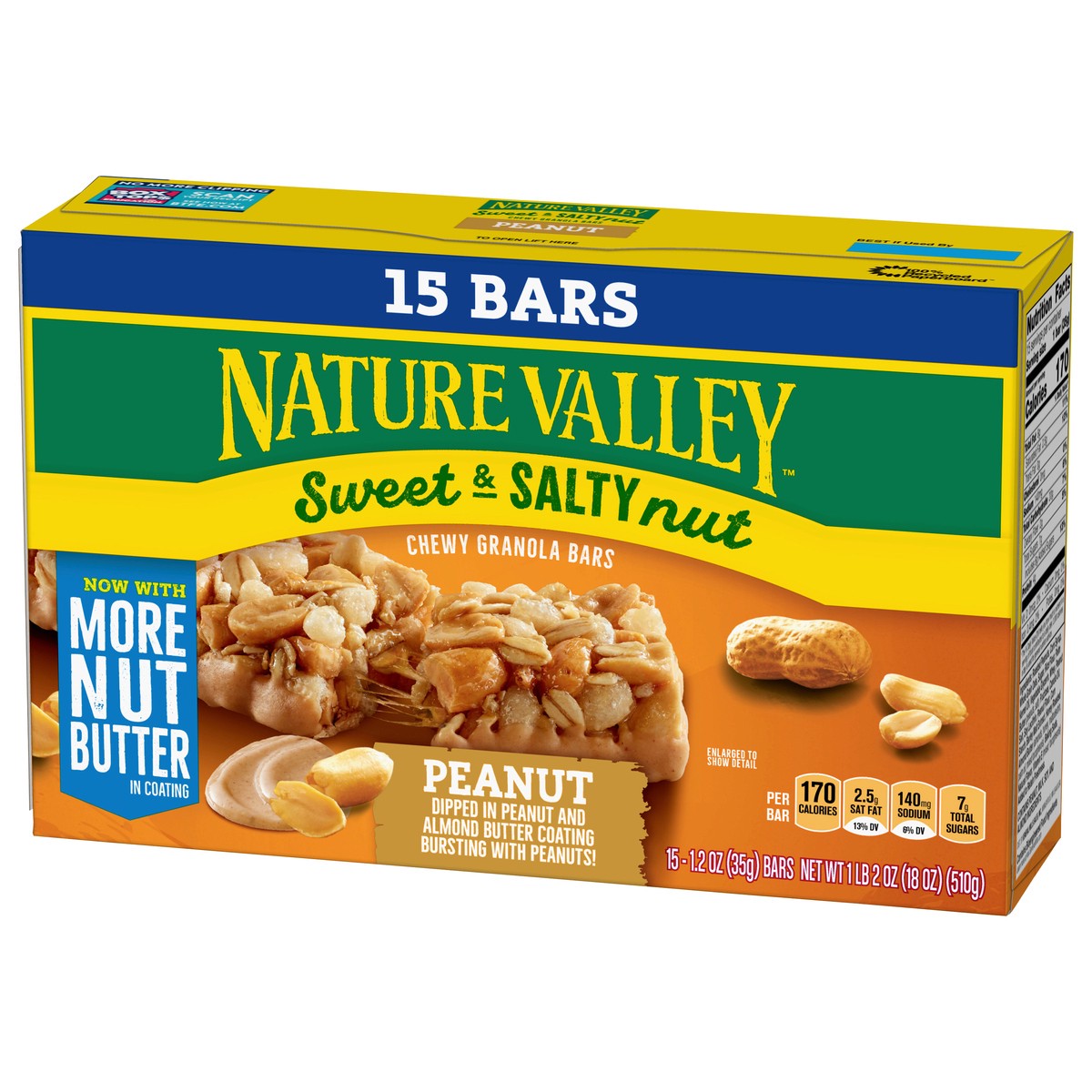 slide 9 of 9, Nature Valley Granola Bars, Sweet and Salty Nut, Peanut, 15 Bars, 18 OZ, 1 ct