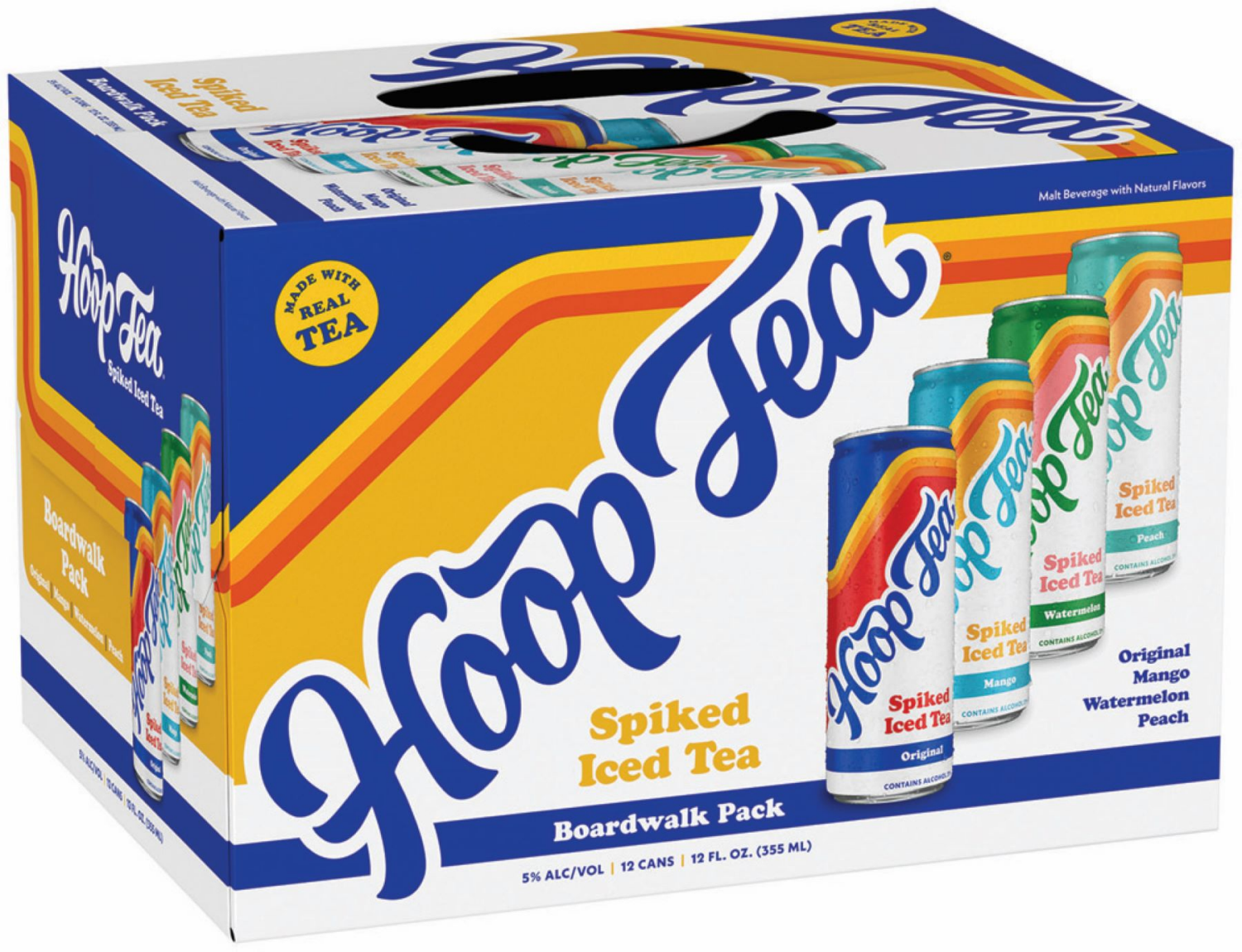slide 2 of 3, Hoop Tea Iced Tea Spiked Beer Boardwalk Pack 12 - 12 fl oz Cans, 12 ct; 12 oz