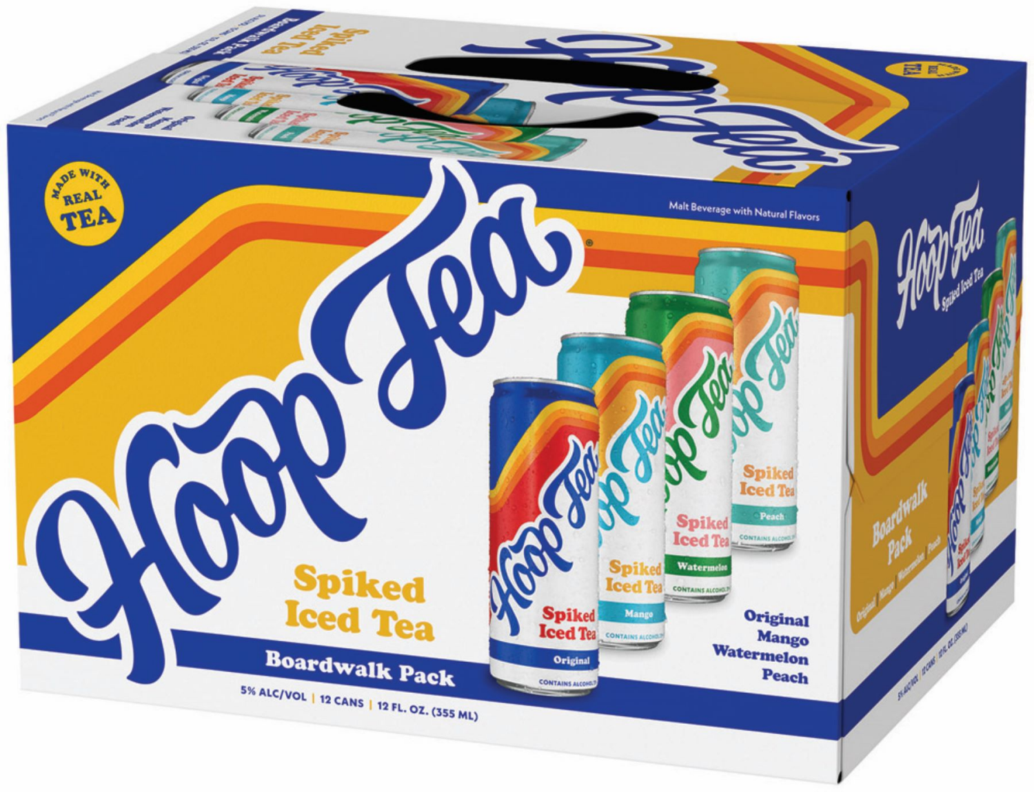 slide 3 of 3, Hoop Tea Iced Tea Spiked Beer Boardwalk Pack 12 - 12 fl oz Cans, 12 ct; 12 oz