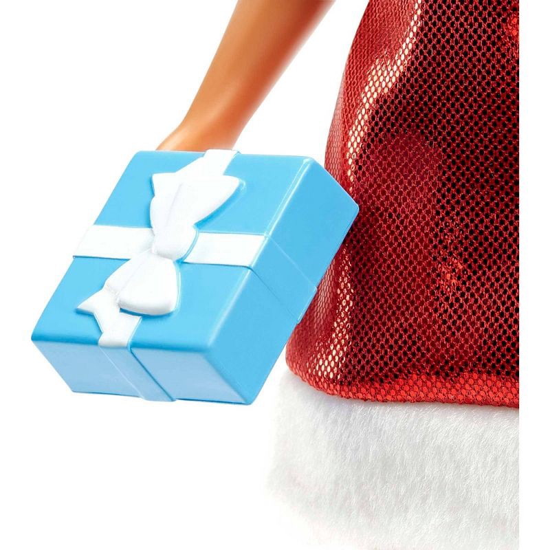 slide 4 of 6, Barbie Santa Doll, Brunette, Holiday Accessories, Kids 3 to 8 Years Old, 1 ct