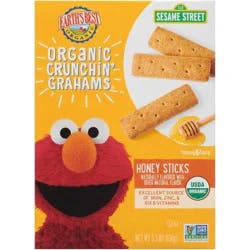 Earth's Best Organic Crunchin' Grahams Honey Sticks Baby Snacks Sesame Street - 5.3oz