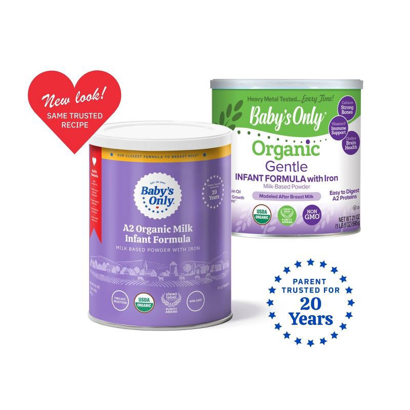 slide 4 of 11, Baby's Only A2 Organic Infant Formula Powder - 21oz, 21 oz