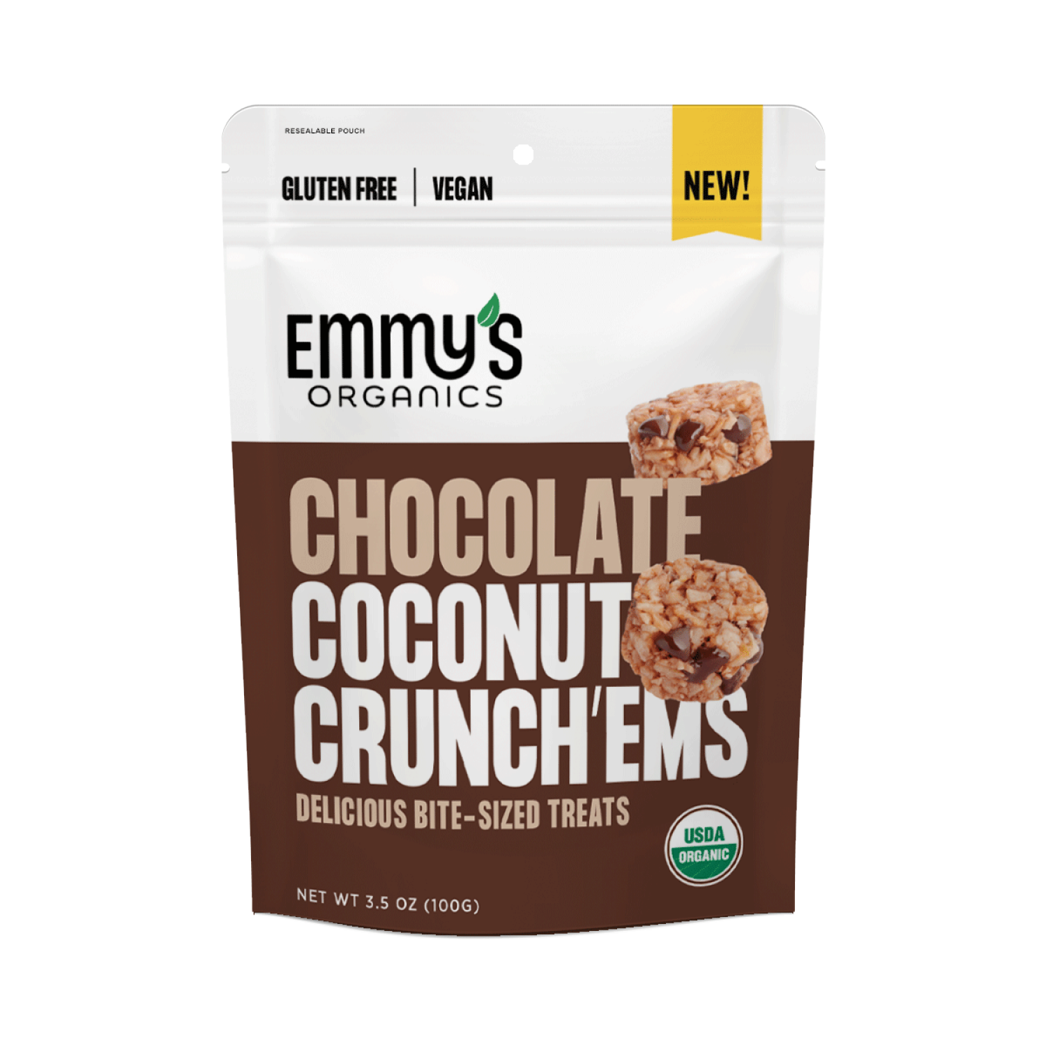 slide 1 of 2, Emmy's Organics Chocolate Coconut Crunch'Ems, 3.5 oz, 3.5 oz