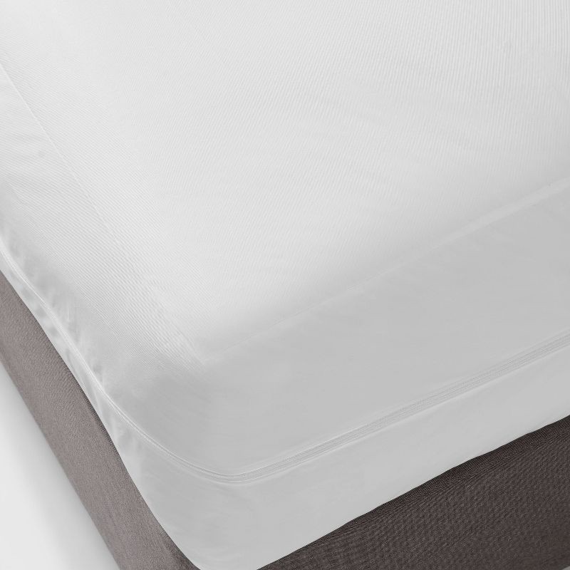 slide 2 of 4, Full Waterproof Zippered Mattress Protector - Room Essentials™: Polyethylene Fabric, Fits 12" Depth, OEKO-TEX Certified, 1 ct