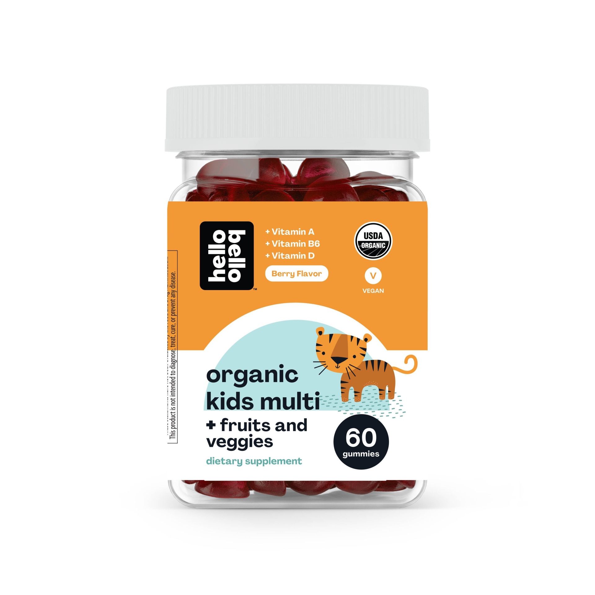 slide 1 of 5, Hello Bello Organic Kids' Multivitamin Fruit and Veggie Vegan Gummies - 60ct, 60 ct