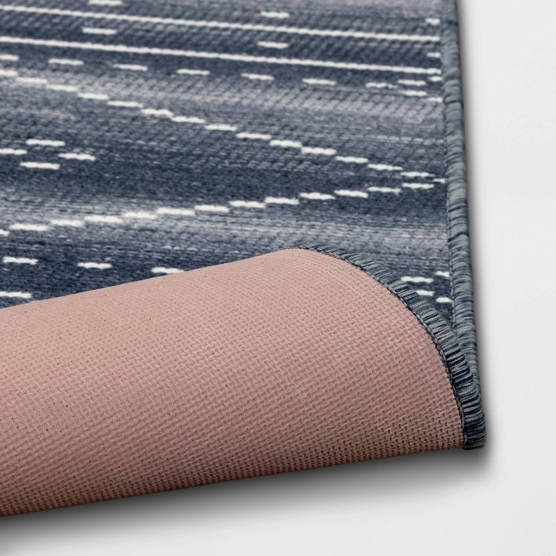 slide 4 of 4, 2'3"x3'9" Washable Woven Tapestry Accent Rug with Fringe Indigo - Threshold™, 1 ct