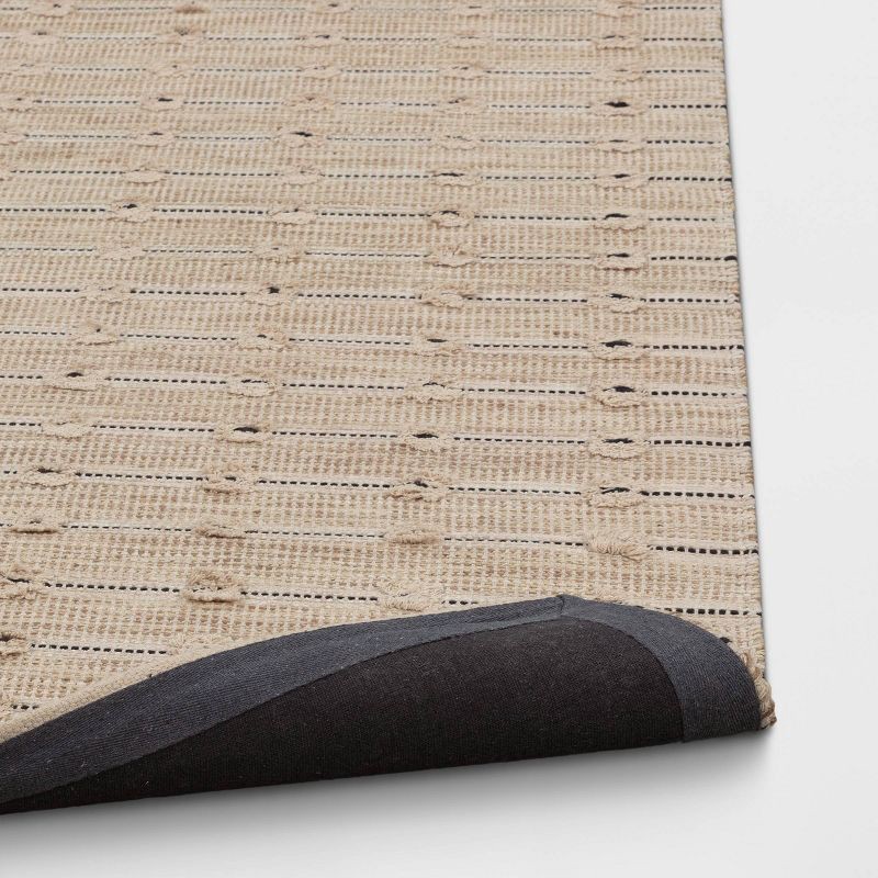 slide 4 of 4, 5'x7' Woven Striped Flatweave Rug Black/Cream - Threshold™: Handmade Cotton Jute Low Pile Indoor Area Rug, 1 ct