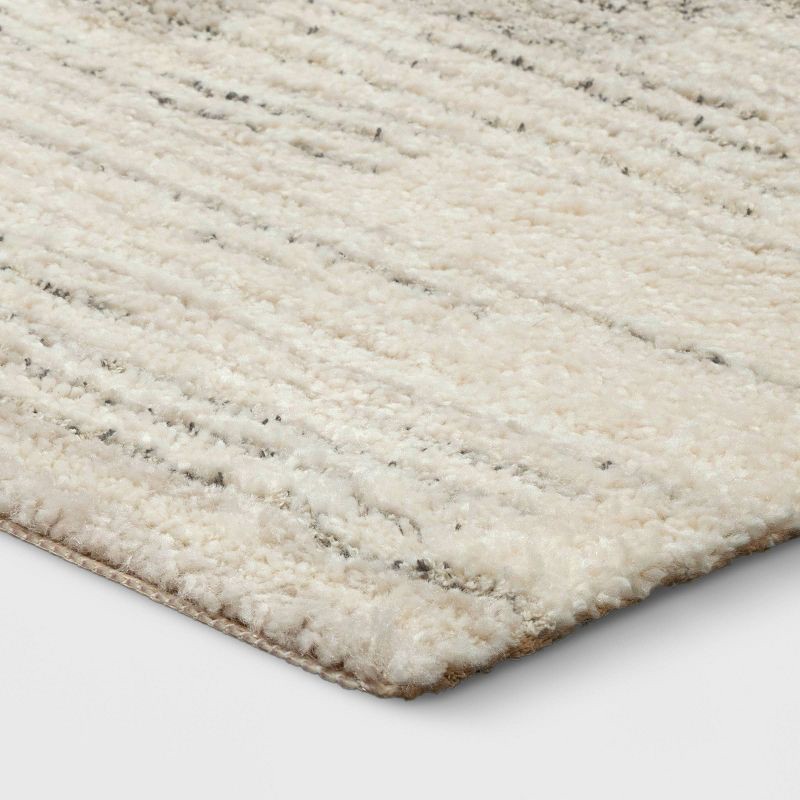 slide 3 of 4, 5'x7' Modern Lines Plush Area Rug Cream - Threshold™, 1 ct