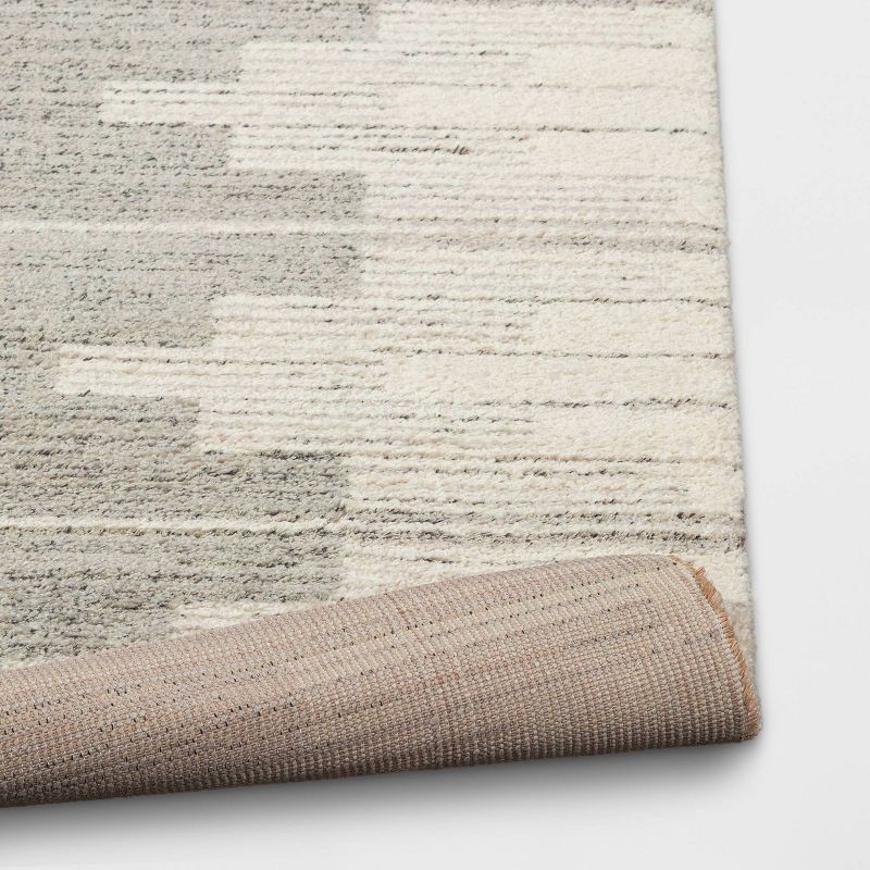slide 4 of 4, 5'x7' Modern Lines Plush Area Rug Cream - Threshold™, 1 ct