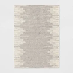5&#x27;x7&#x27; Modern Lines Plush Area Rug Cream - Threshold™