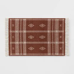 2&#x27;3&quot;x3&#x27;9&quot; Washable Southwest Plaid Accent Rug Rust - Threshold™