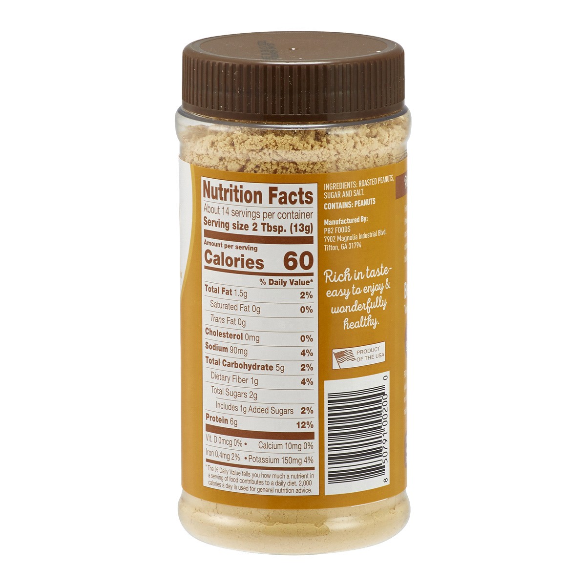 slide 2 of 2, PB2 90% Less Fat Powdered Original Peanut Butter 6.5 oz, 6.5 oz