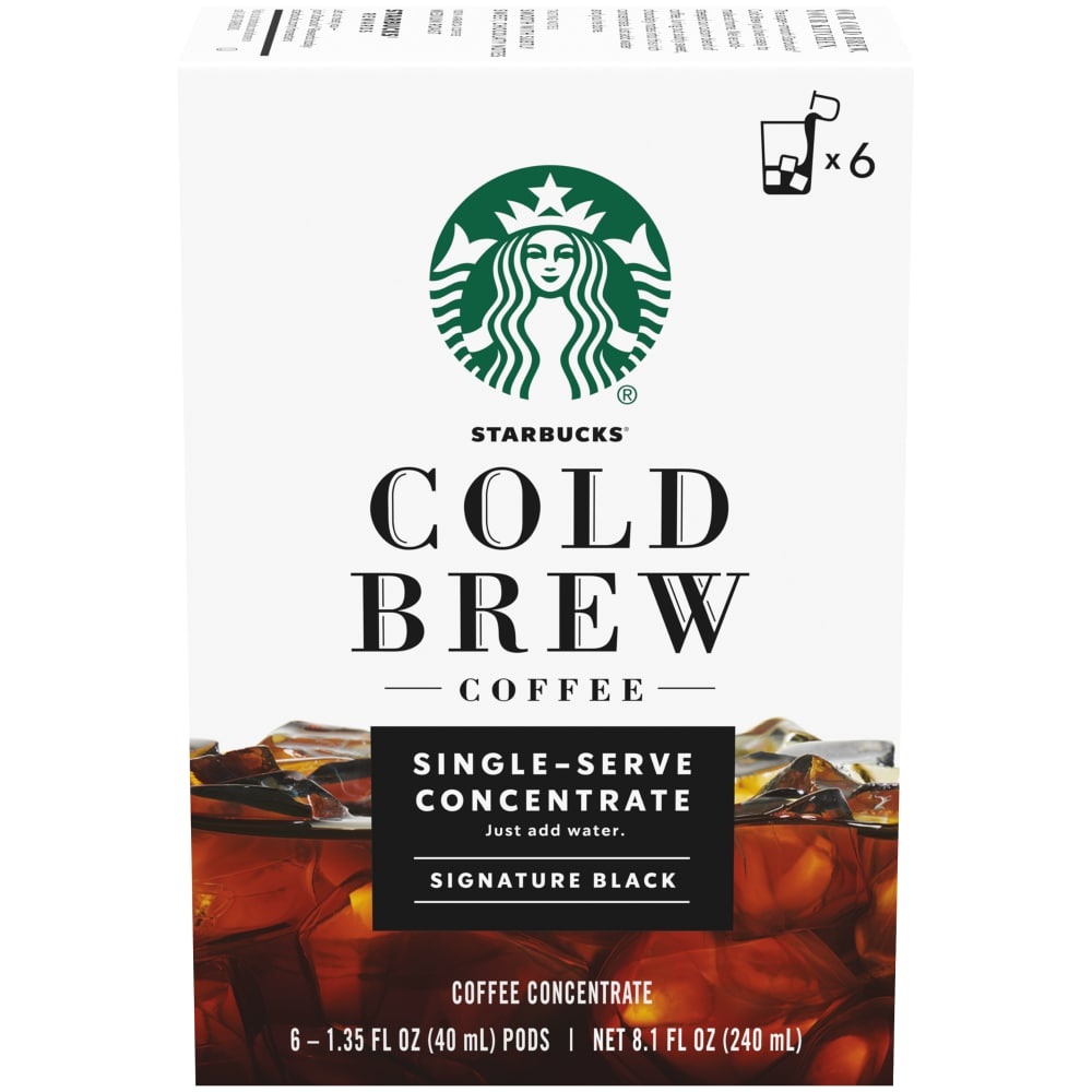 slide 1 of 1, Starbucks Coffee Cold Brew Black, 6 ct