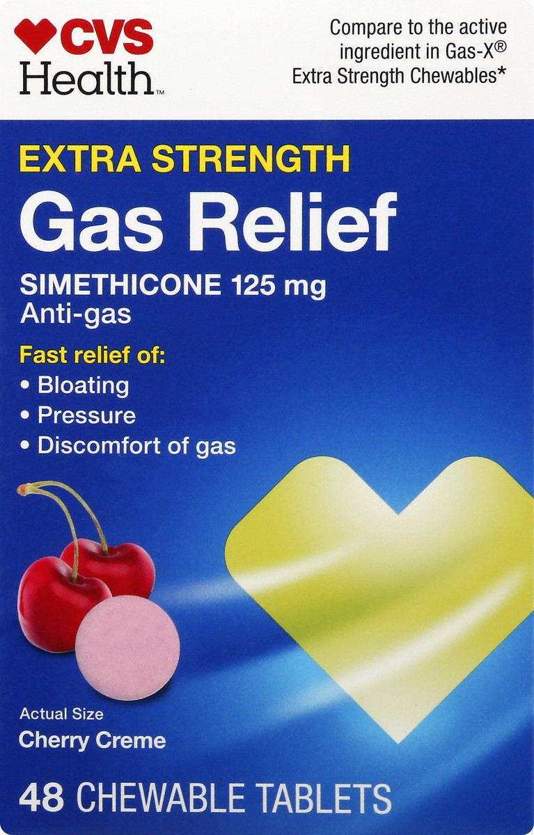 slide 9 of 10, CVS Health Extra Strength Gas Relief, Cherry Crß­E, 48 Ct, 1 ct