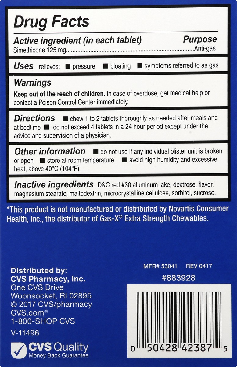 slide 2 of 10, CVS Health Extra Strength Gas Relief, Cherry Crß­E, 48 Ct, 1 ct