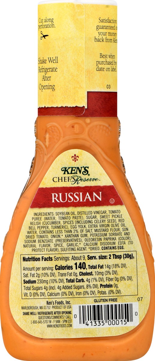 slide 5 of 10, Ken's Steak House Chef's Reserve Russian Dressing 9 oz, 9 oz