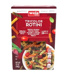 Weis Quality Classic Pasta Enriched Macaroni, Tomato Macaroni And Spinach Macaroni Product, Tri-color Rotini