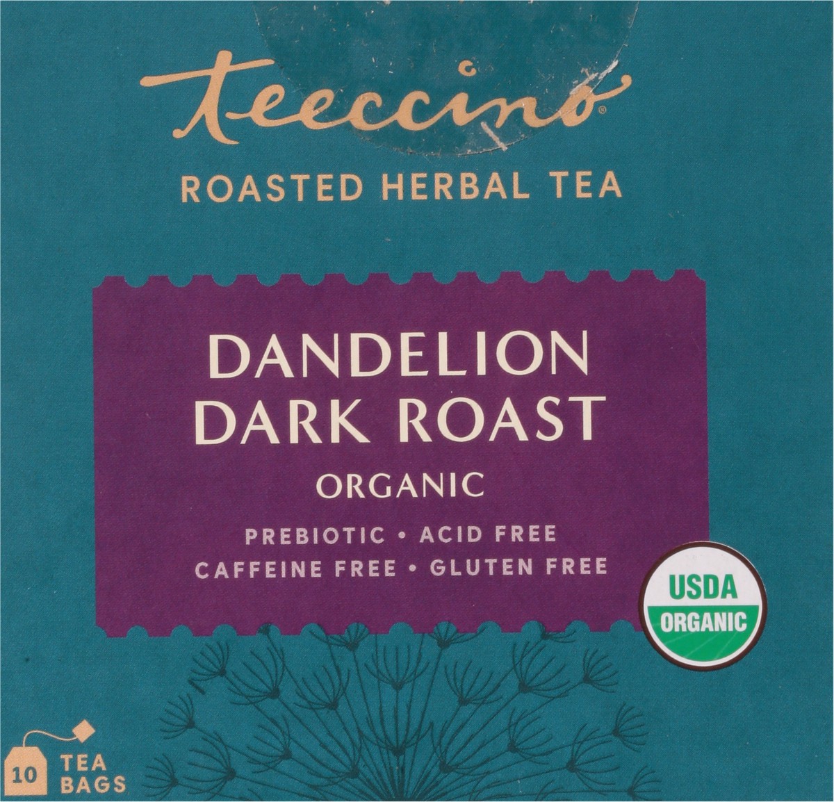 slide 9 of 9, Teeccino Dark Dandelion Tea, 10 ct
