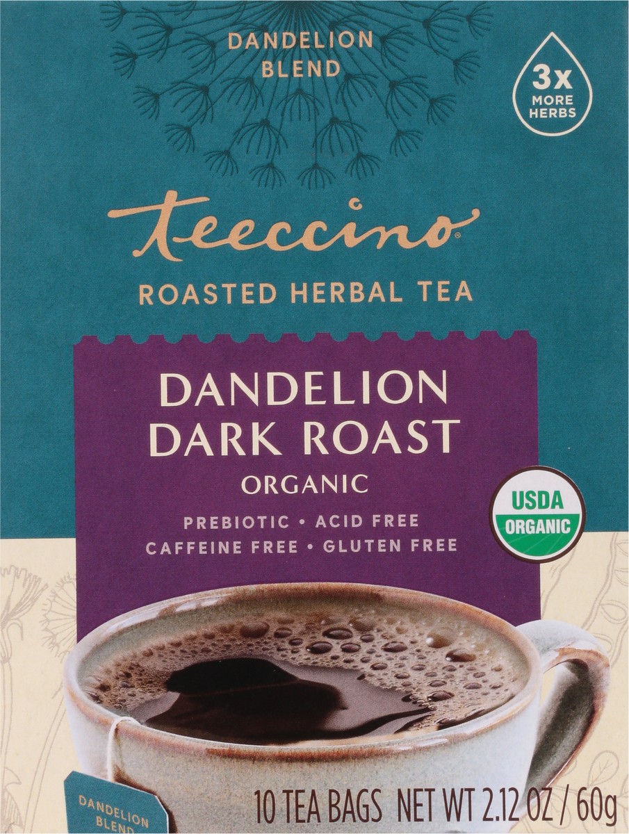 slide 1 of 9, Teeccino Dark Dandelion Tea - 10 ct, 10 ct