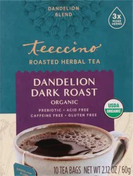 Teeccino Dark Dandelion Tea - 10 ct